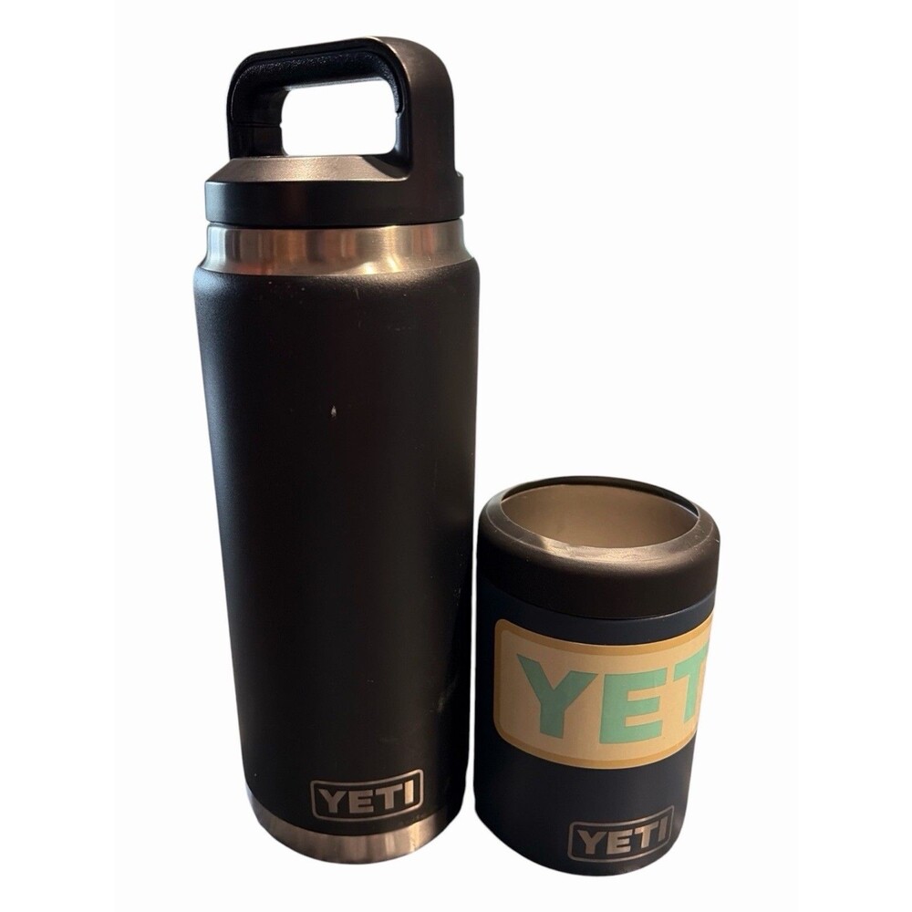 YETI Rambler Tumbler 26 Oz & Bottle Holder Black And Blue